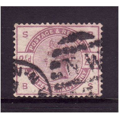 GREAT BRITAIN 1883 QV SG 190 2 1/2d LILAC LETTERED BS FINE USED