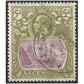 Ascension 1924 SG15d 5d Purple & Olive-Green Very Fine Used . .