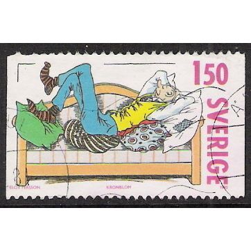 Sweden Fa 1144: 1 Kr. 50 black Swedish Comic Strips: Kronblom.