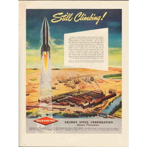 sharon steel corp 1947 still climbing atomic exploration vintage ad
