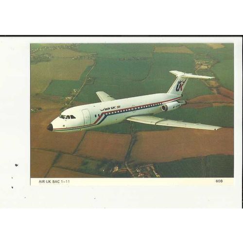 Aviation AIR UK BAC 1-11 Postcard by Skilton & Fry (608)