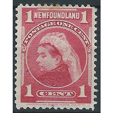 Newfoundland 1897 SG84 1c Carmine Mounted Mint . ..