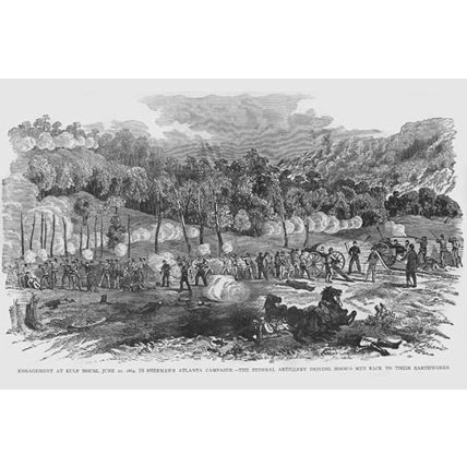 Engagement at Kulp House in Sherman's Atlanta Campaign 12 x 18 Poster