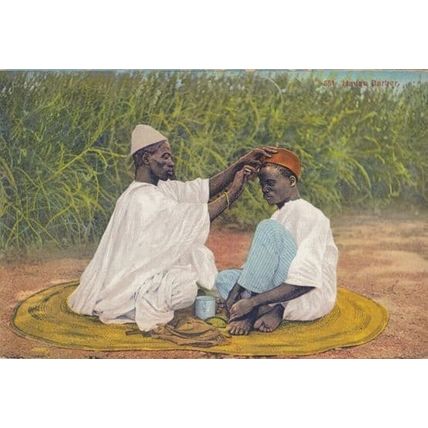 Nigerian Aso Oke Yoruba Tribe Religious Hat Antique Nigeria Postcard