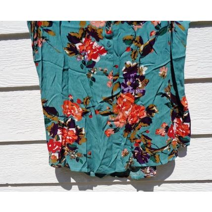 Market & Spruce Green Floral Top XL 42 Chest