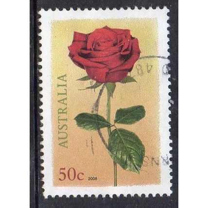 Australia 2008 Love Blooms - Red Rose 50c Sheet Used