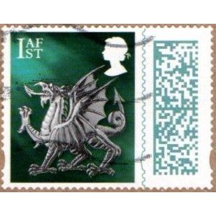 2022 Wales Regional. 1st Value. QR Code. From Counter Sheet. Fine Used On Piece