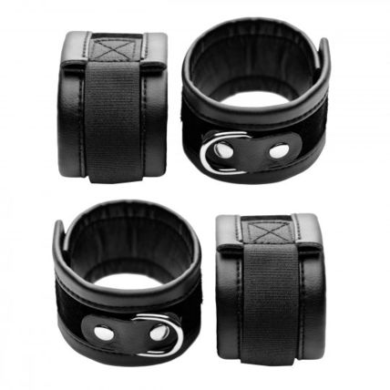 On Your Knees Bondage Kit Nylon Master Series S&M Collar Wrist Ankle Cuffs BDS&M