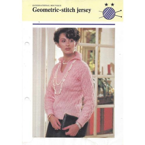 Beautiful Knit Sweater PATTERN Geometric Stitch Jersey