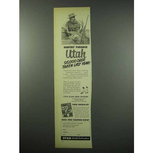 1954 Utah Tourism Ad - Hunters' Paradise
