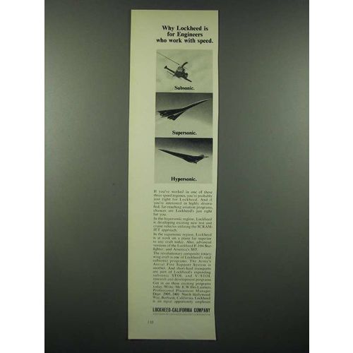 1966 Lockheed-California Ad - AAFSS Helicopter, F-104 Starfighter, SCRAMJET