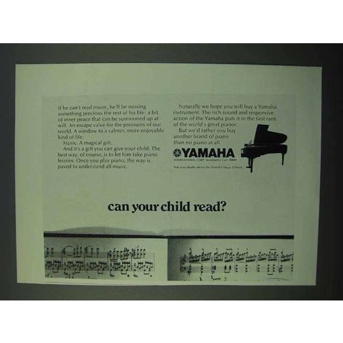 1969 Yamaha Piano Ad - Can Your Child Read?