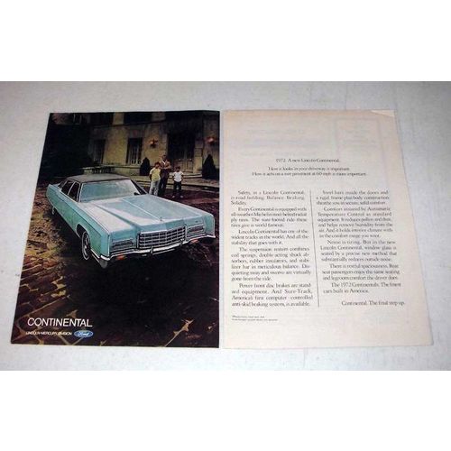 1972 Lincoln Continental Car Ad - How It Looks in Your Driveway!