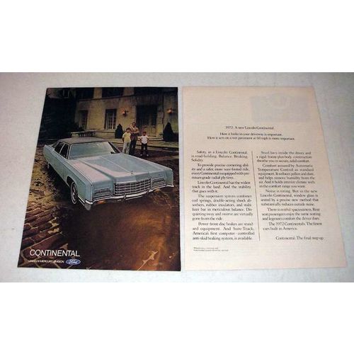 1972 Lincoln Continental Car Ad - How it Looks!