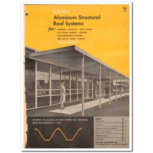 LITE-VENT INDUSTRIES INC 1962 aluminum structural roof vintage catalog
