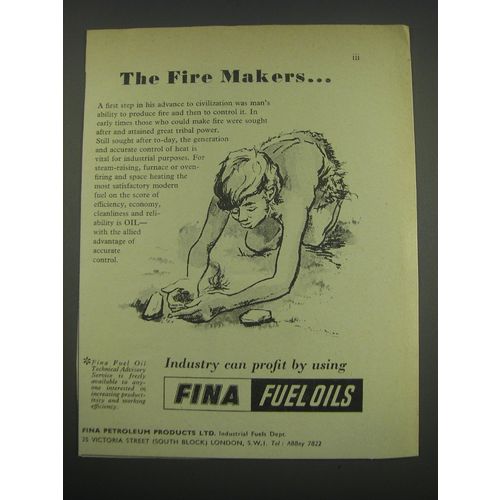 1957 Fina Fuel Oils Ad - The fire makers