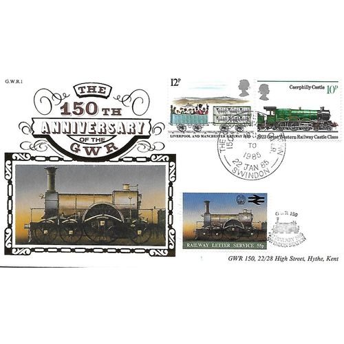 Great Britain: Special Postmark: 150th Anniversary of the GWR - The Iron Duke.