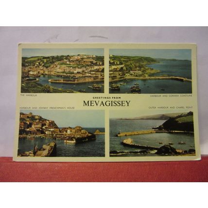 multiview, MEVAGISSEY. CORNWALL unused vintage postcard RP by Jarrold =