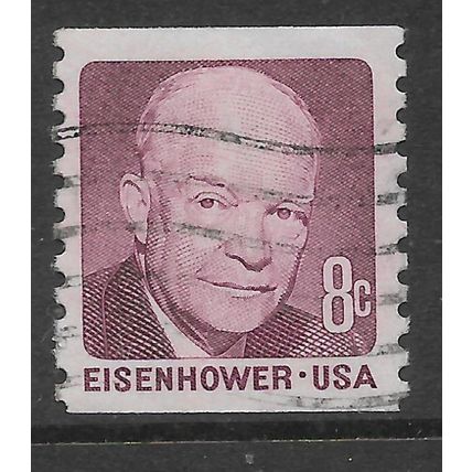 USA 1970 PROMINENT AMERICANS 8c MAROON DWIGHT D EISENHOWER SG1392 FINE USED#2