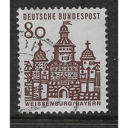 GERMANY 1964 GERMAN ARCHITECTURE 80pf BROWN SG1366 FINE USED#2