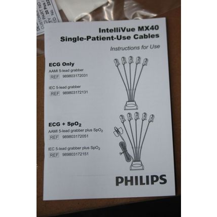 NEW PHILIPS REF 989803172051 ECG 5-Lead Grabber, AAMI + SP02, SPU, Tele