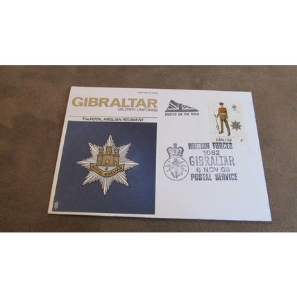 1969 Gibraltar British Forces Postal Cover- British Army, Royal Anglian Regiment
