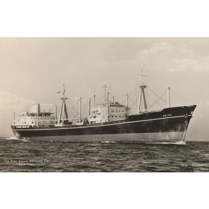 MS Beira Ship Denmark East Asiatic Company Rare RPC Postcard