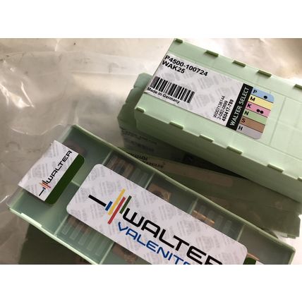 LOT 100 WALTER VALENITE P4500-100724 TIN-COATED CARBIDE INSERTS, GRADE: WAK25,TE