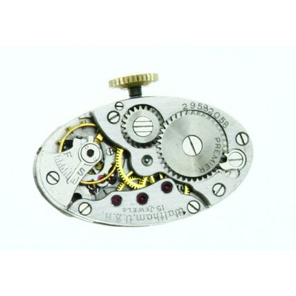 Waltham Model 665 650 15 J Watch Movement Size 6.5 x 11''' = 14.6 x 24.8 mm Runs