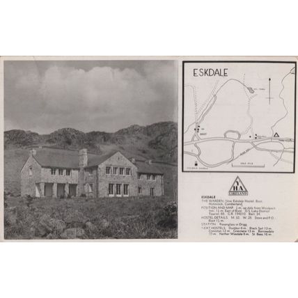 Eskdale Youth Hostel Cumbria Vintage RPC Map Postcard