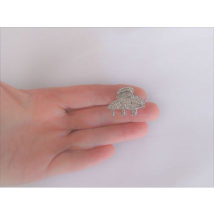 Small mini silver metal leaf crystal hair claw clip bridal clip