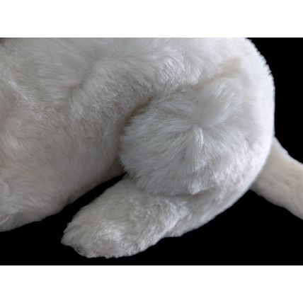 Dakin Plush Stuff Animal 11" White Cat Pink Nose & Bow Vintage 1984 Whiskers
