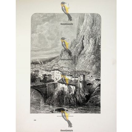 Bridge At Sisteron, France, Book Illustration (Print), c1875