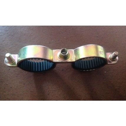 10 Anti Vibration Double Metal Pipe Clips Clamps Rubber Lined 28mm