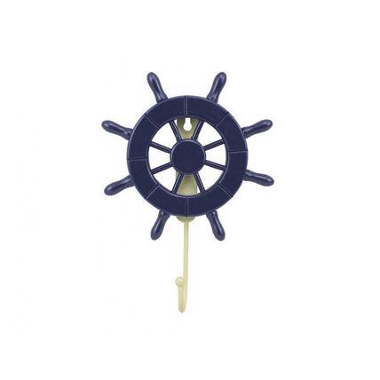 Pack Of 2] Dark Blue Decorative Ship Wheel with Hook 8"