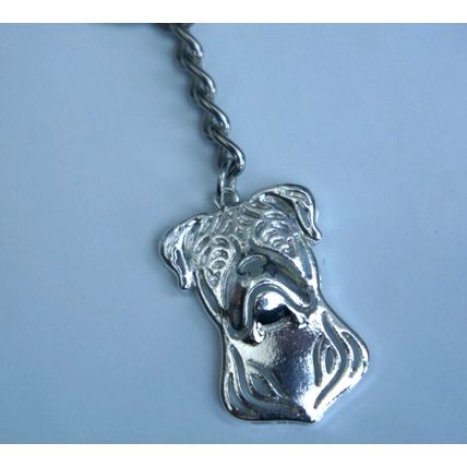 AMERICAN BULLDOG METAL KEY RING WITH KEY CHAIN & VELVET GIFT BAG