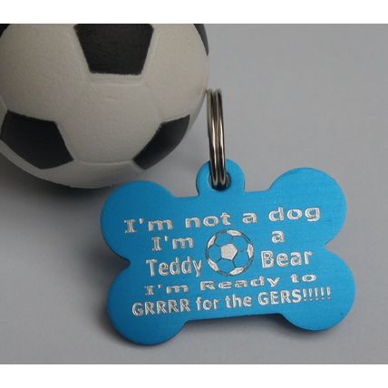 RANGERS FOOTBALL DOG TAG READY TO GRRRR FOR THE GERS PERSONALISED ON THE BACK