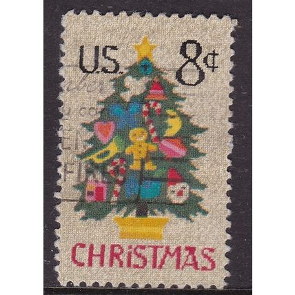 United States 1973 Christmas Tree 8c Fine Used SG 1514 VGC