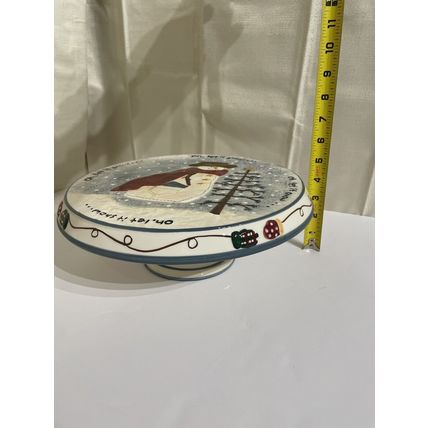 Christmas Cake Plate/Platter By Season Bright - Footed Cake Plate - Let it Snow