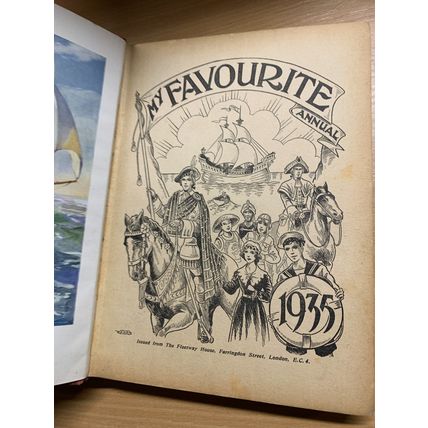 RARE* 1934 "MY FAVOURITE ANNUAL 1935" ILLUSTRATED ANNUAL HARDBACK BOOK (P5)