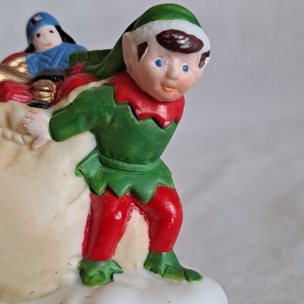 Vintage Freelance Inc ELF & Toy Bag 2" FIGURINE Christmas Gifts