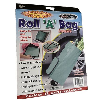 Handy Trends Deluxe "ROLL-A-BAG" foldable 28" shopper on wheels