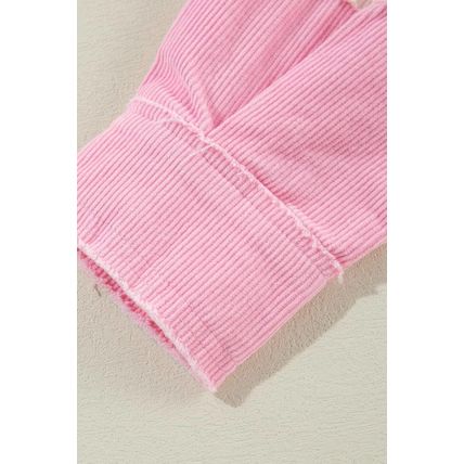 Delicacy Two-tone Color Exposed Seam Corduroy Shacket