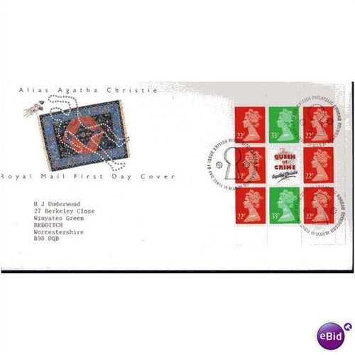 1991 'AGATHA CHRISTIE BOOKLET PANE' F.D.C (BUREAU F.D.I) (EBID474)