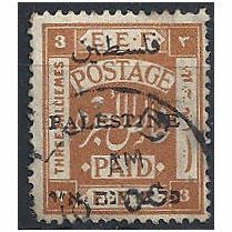 Palestine 1921 SG49 3m Yellow-Brown Fine Used ..