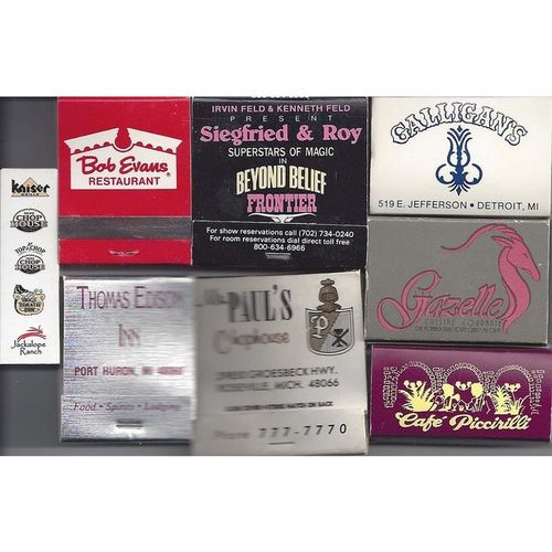 Lot #4 - 8 mixed new & used, advertising matchbooks (restaurant, hotel, etc.)