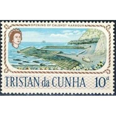 Tristan Da Cunha QEII 1967 Calshot Harbour 10d Unmounted Mint NHM SG 105 stamp