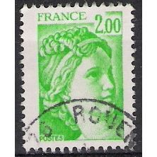 Mi 2089 y: 2 Fr. yellow-green Definitive Stamp: Sabine, fluorescent paper.