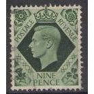 SG Q25: 9d. olive-green Definitive Stamp: King George VI.