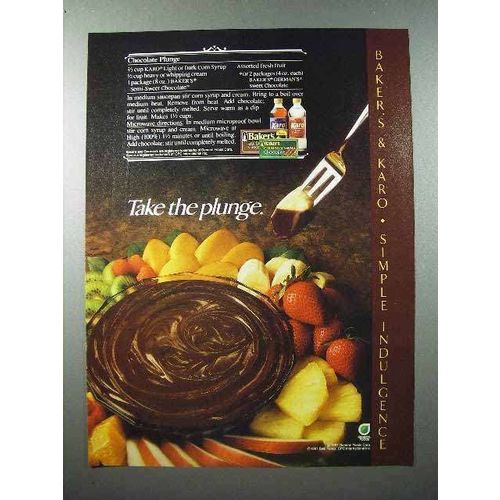 1987 Baker's Chocolate Ad - Take the Plunge